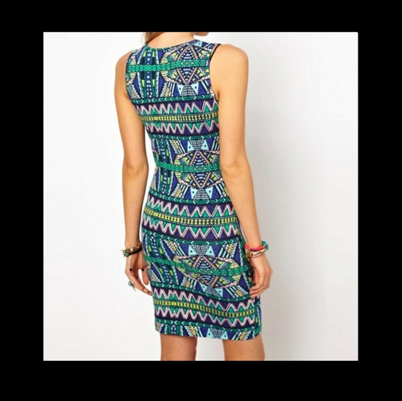 ASOS Tank Bodycon Dress Tribal Aztec Print Size 4 - Picture 5 of 5